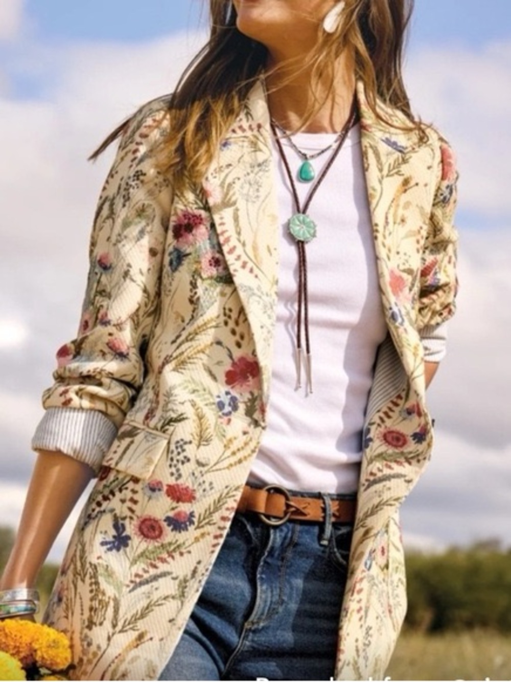 Sundance cotton floral "Everly Bloom Blazer". New